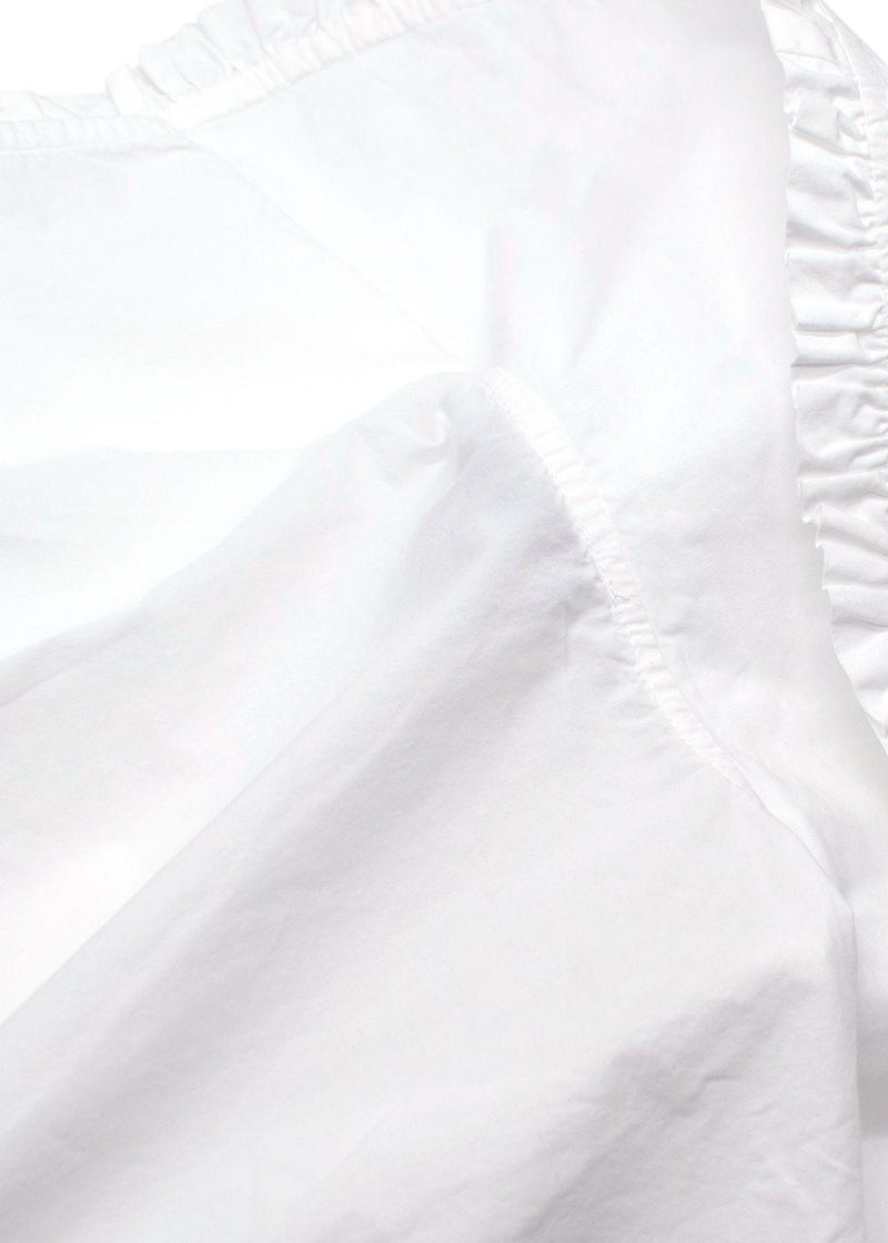 Ganni White Sleeveless Shirt with Oversized Frill Collar