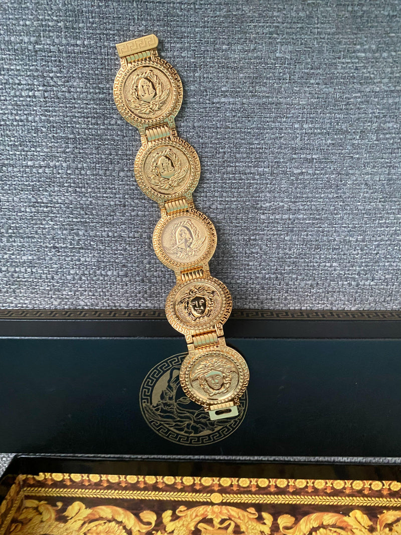 Vintage Gold Plated Medusa Head Coin Watch