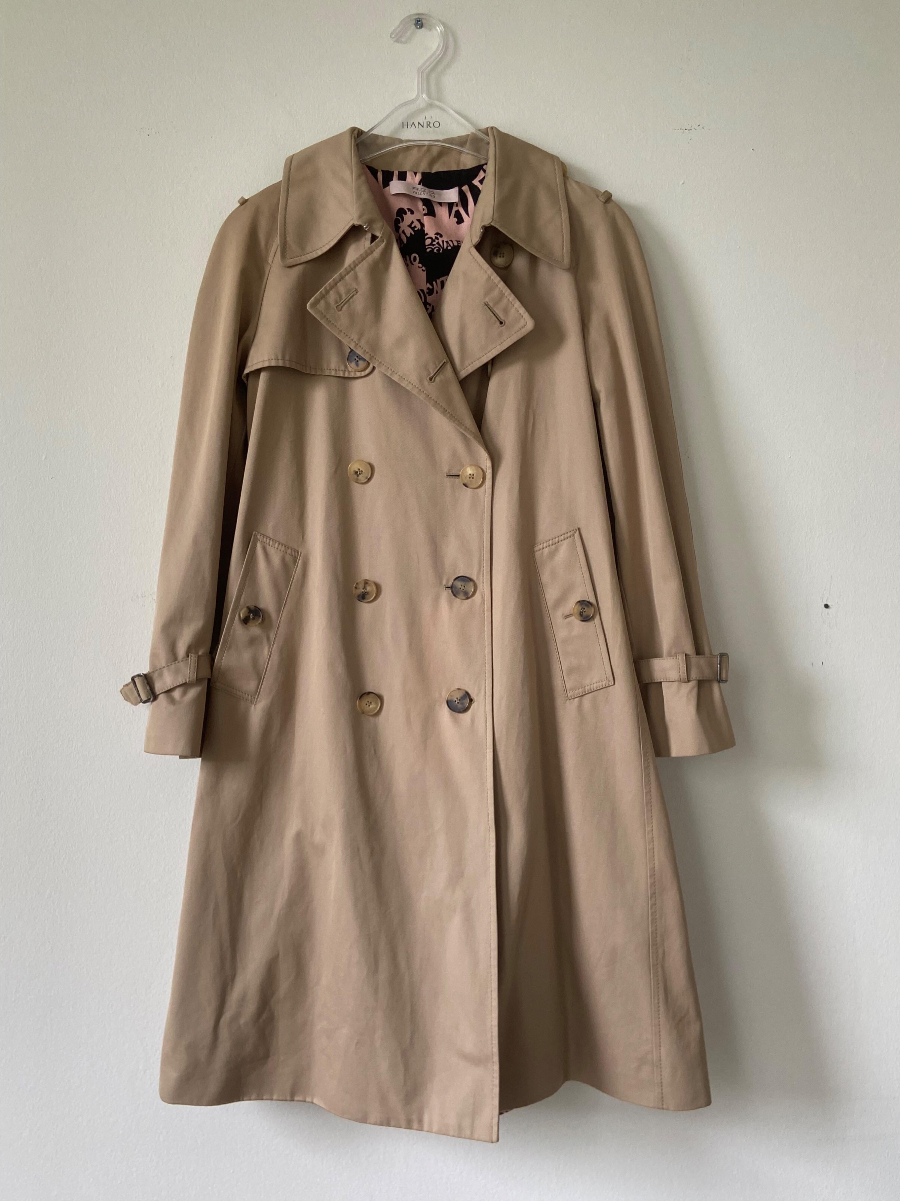 Beige Double Breasted Short Trench Coat