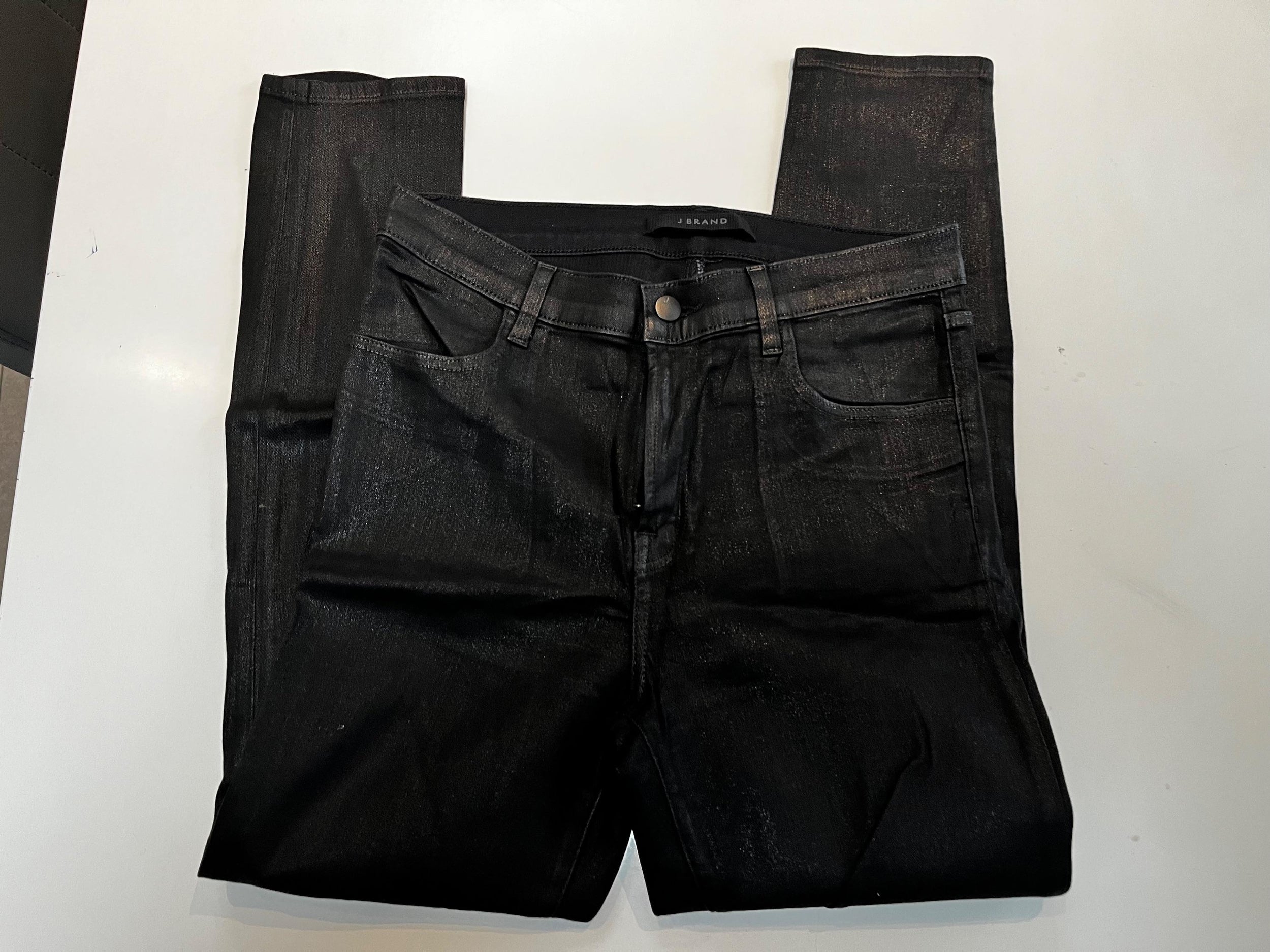 J Brand Metallic Black Skinny Jeans