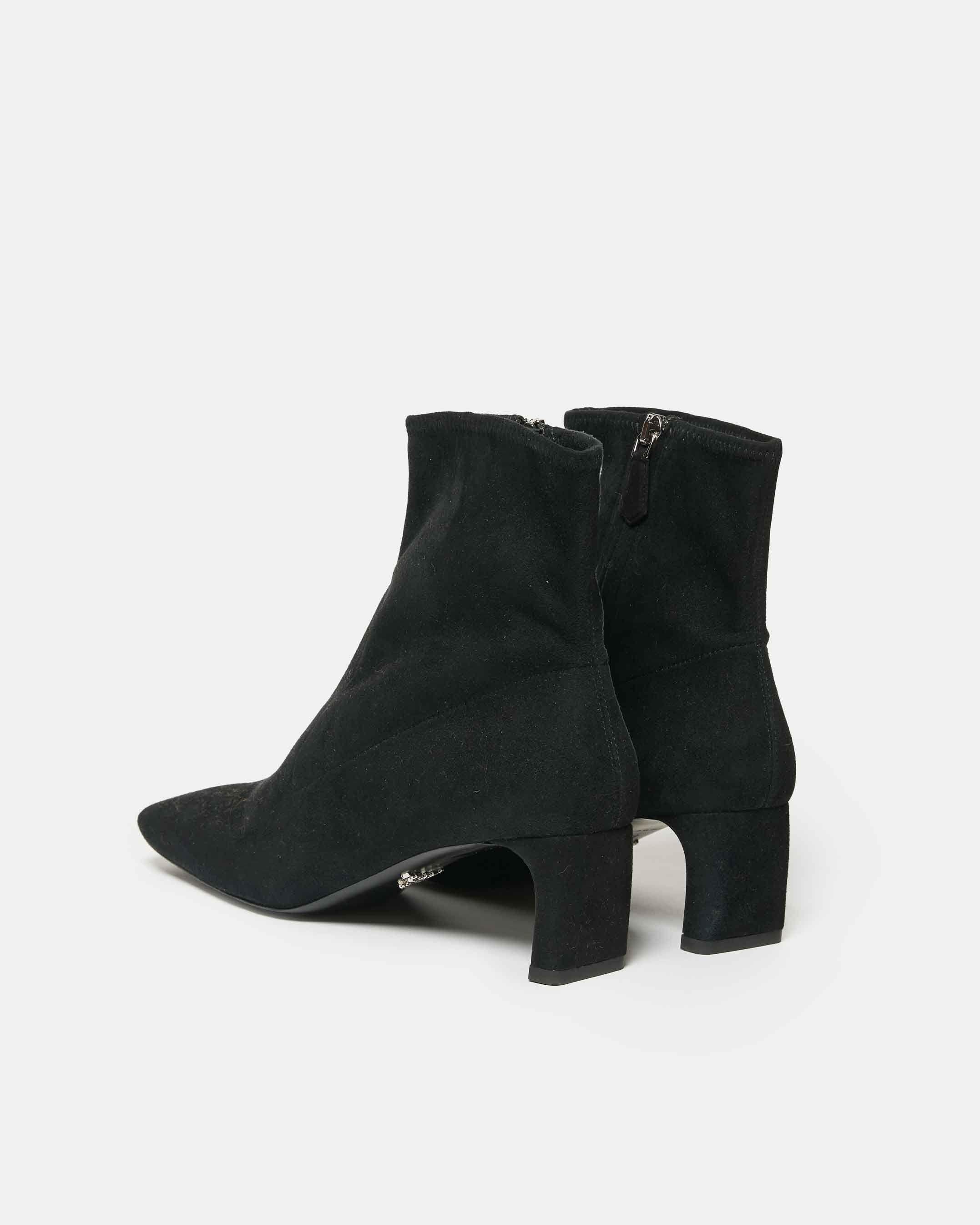 Prada Black Heeled Ankle Boots