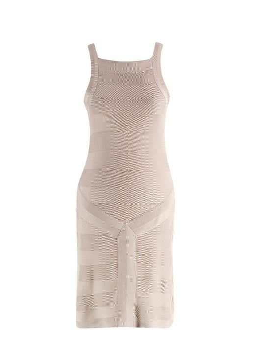 Christian Dior Beige Boutique Woven Silk Knitted Dress