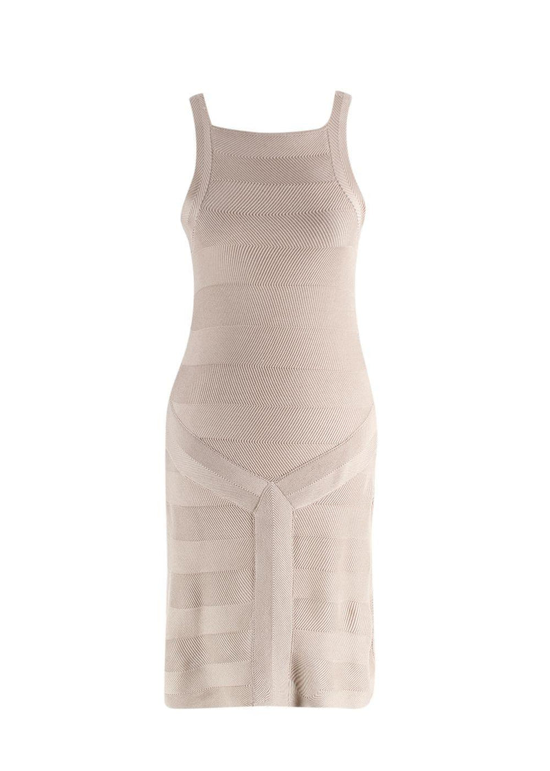 Christian Dior Beige Boutique Woven Silk Knitted Dress