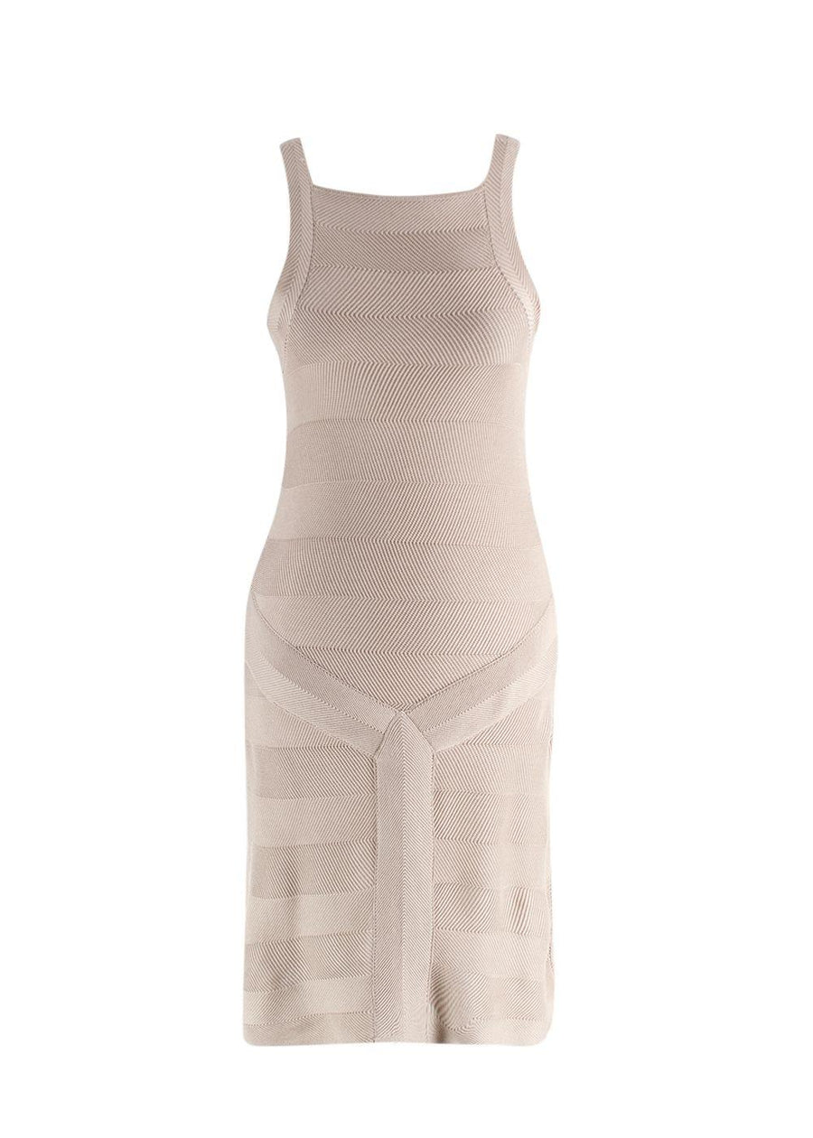 Christian Dior Beige Boutique Woven Silk Knitted Dress