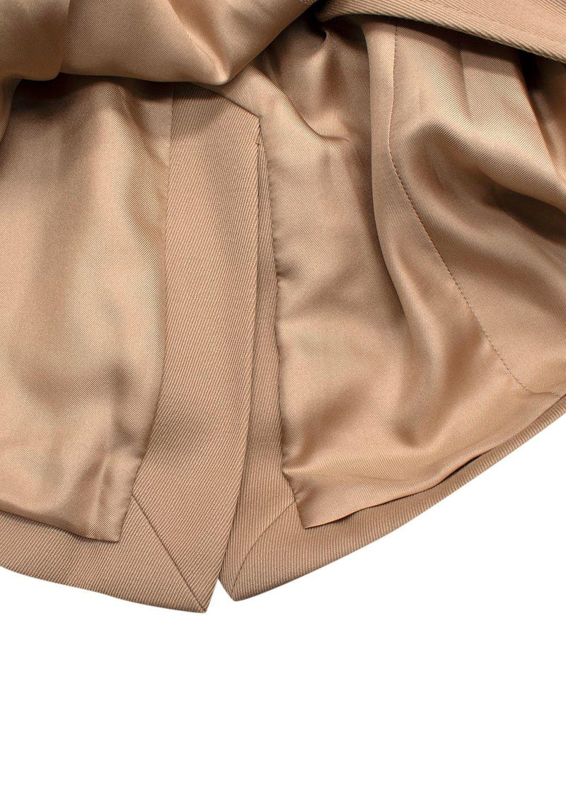 Chloe Beige Double Breasted Cinched Waist Blazer