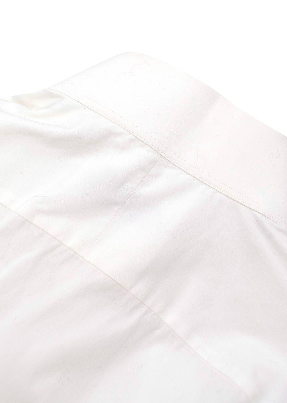 Tom Ford White Cotton Pleated Tuxedo Shirt