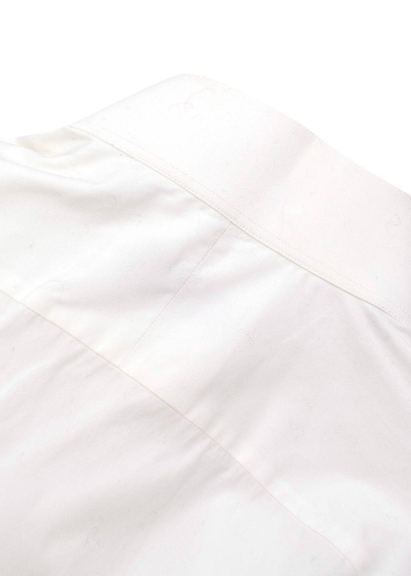 Tom Ford White Cotton Pleated Tuxedo Shirt
