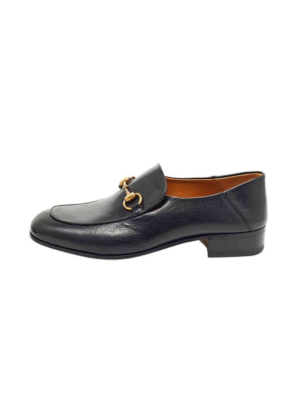 Black Leather Jordaan Horsebit Loafers