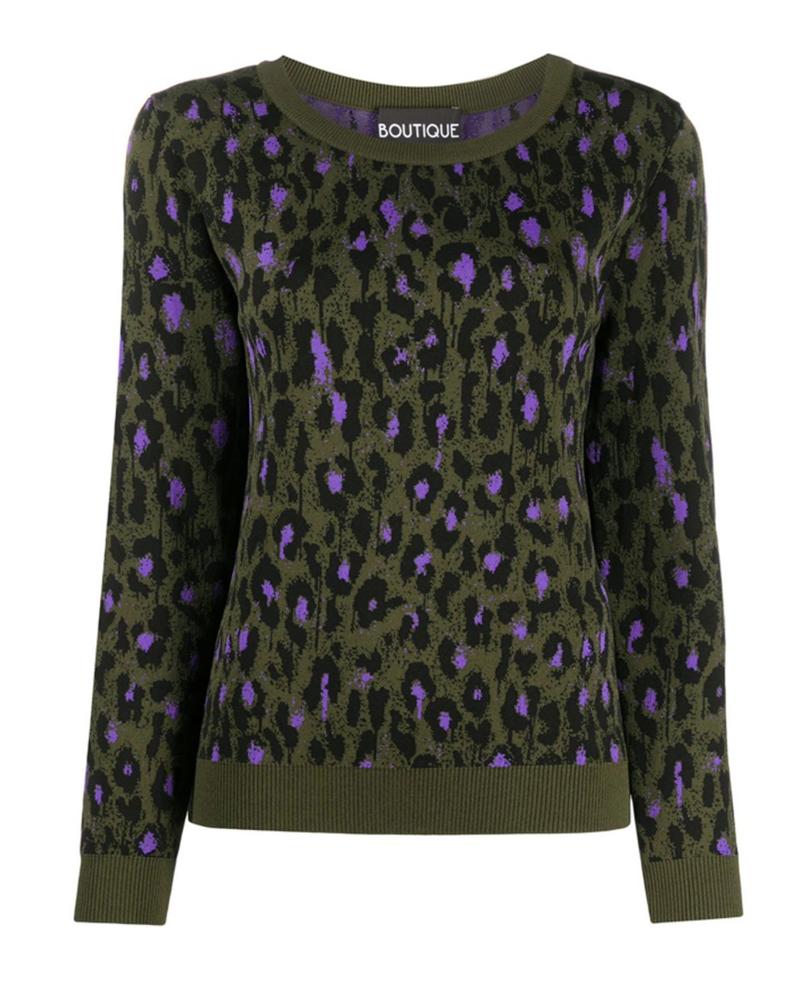 Leopard Print Knitted Top