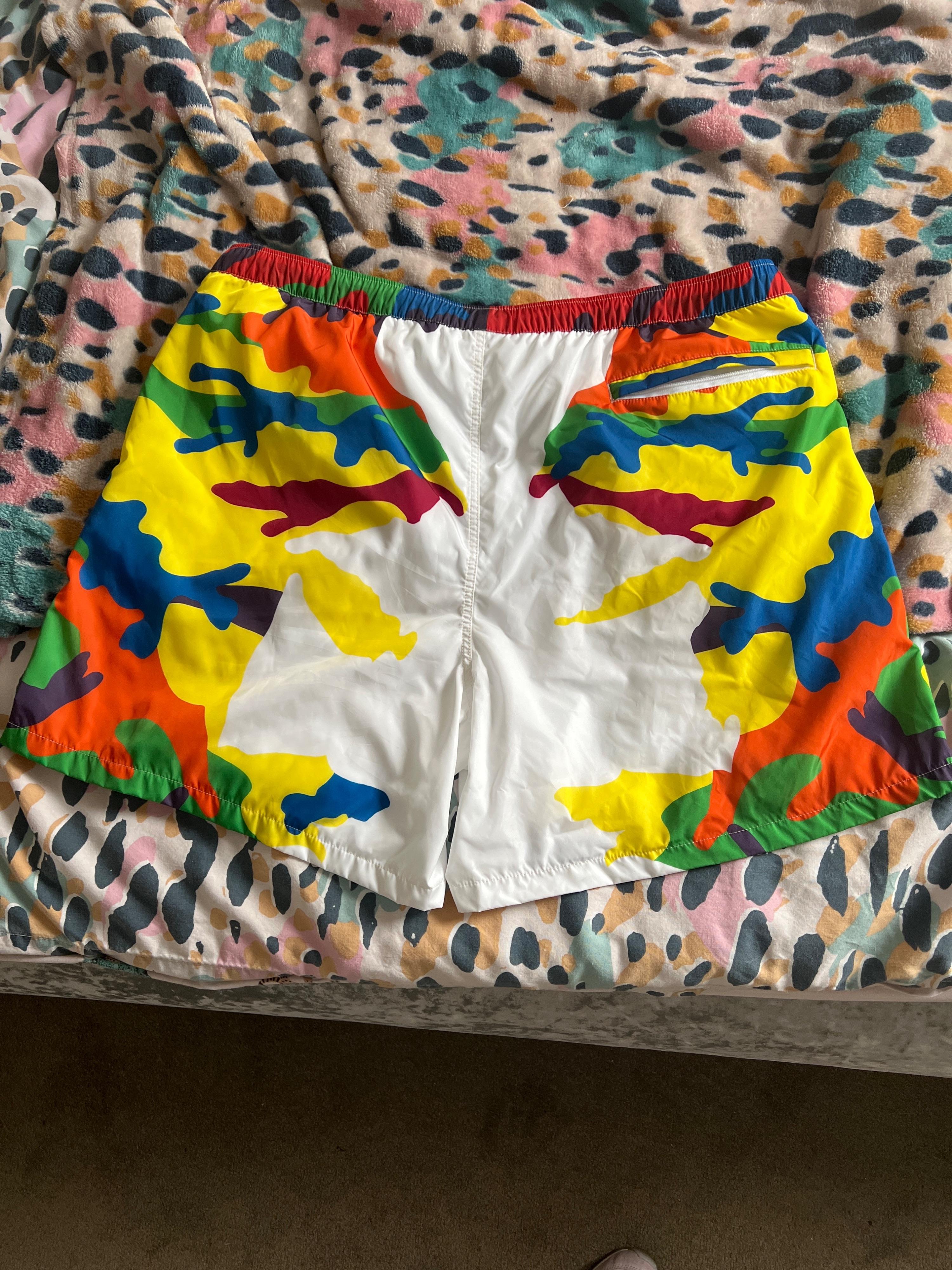 Multicolour VLTN camouflage swim shorts