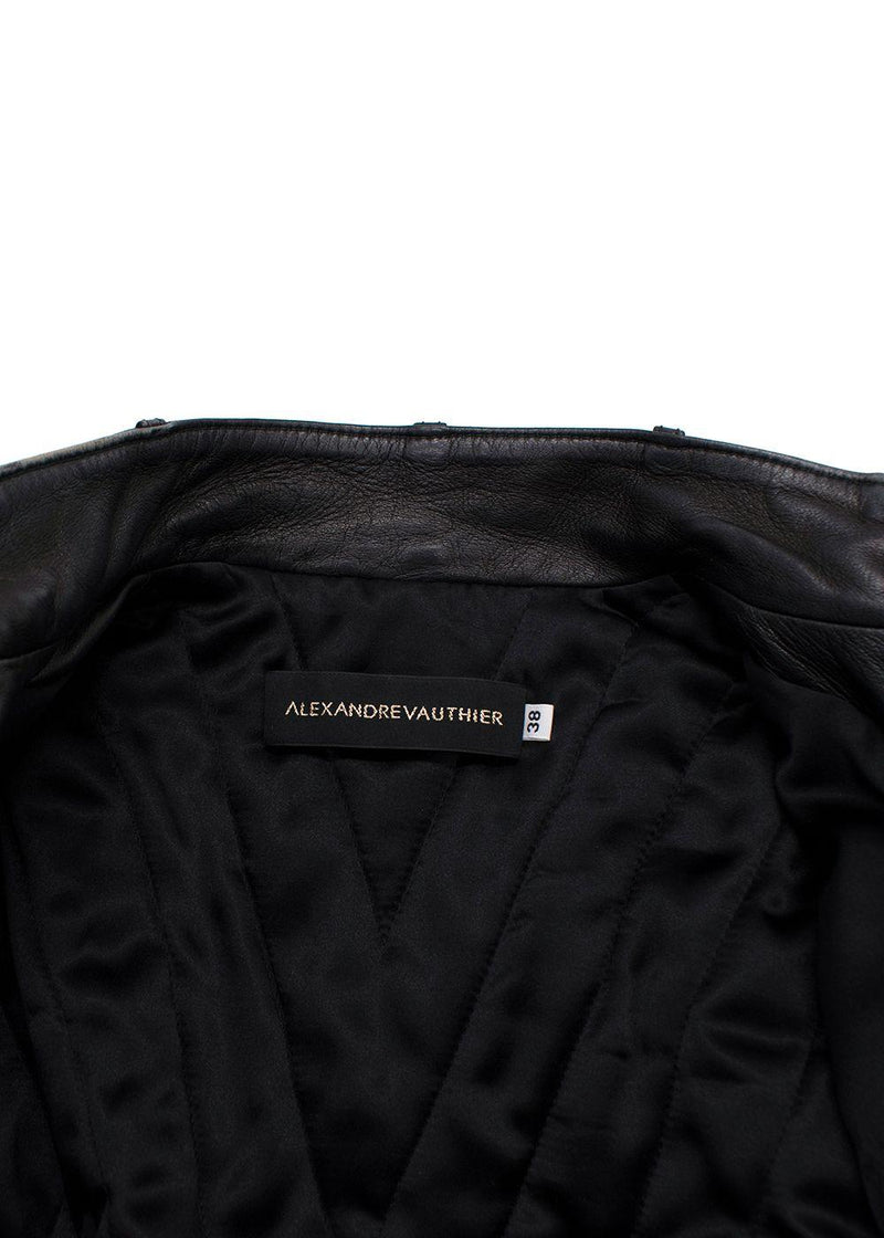 Alexandre Vauthier Black Leather Biker Jacket