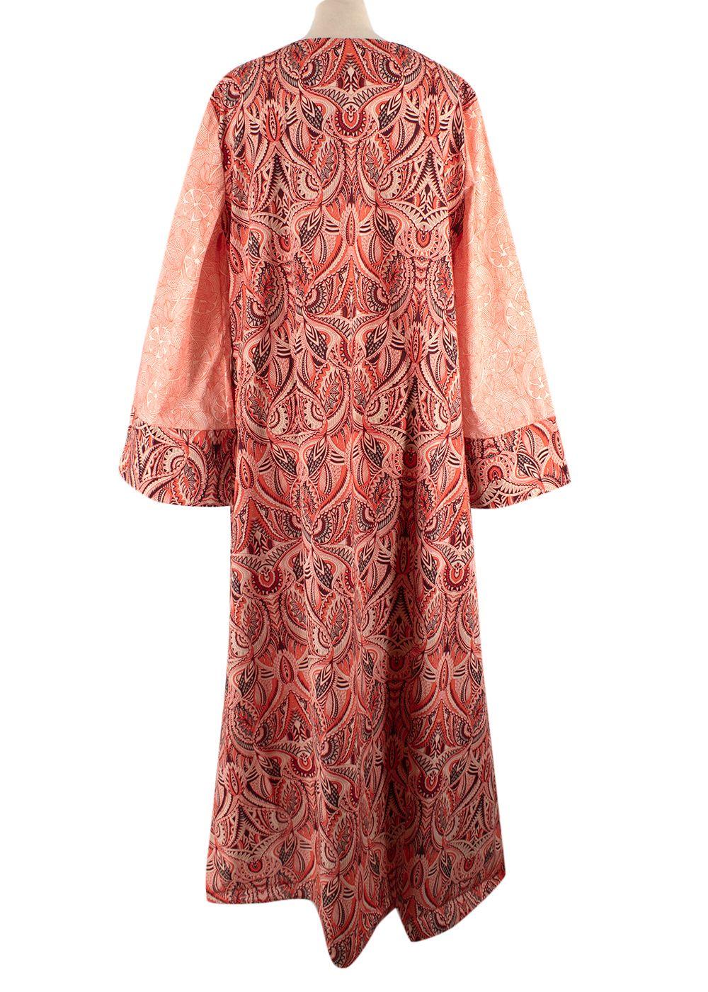 Elegant Embroidery Coral Embroidered Kaftan