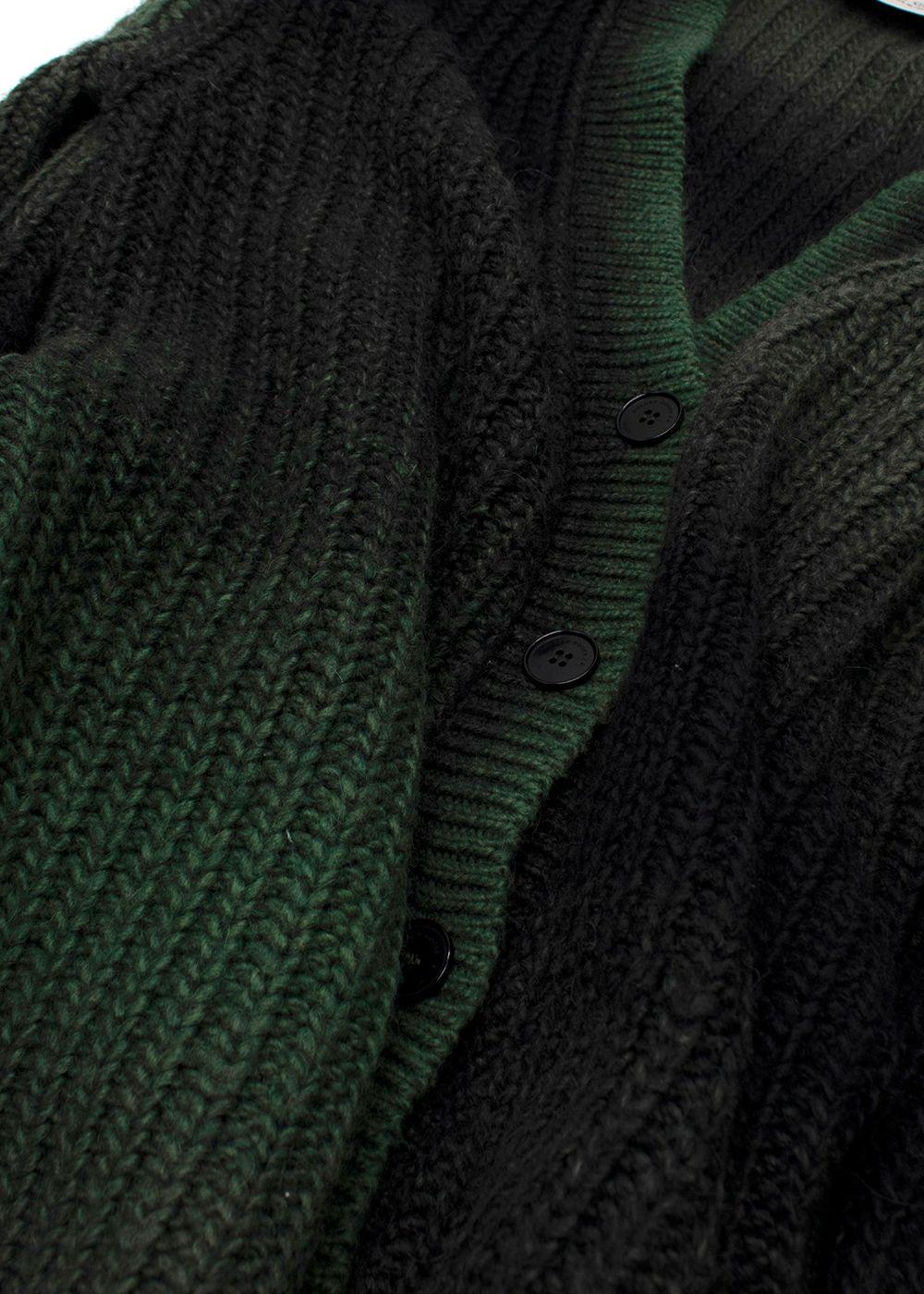 Golden Goose Green Alpaca and Wool Blend Belted Cardigan