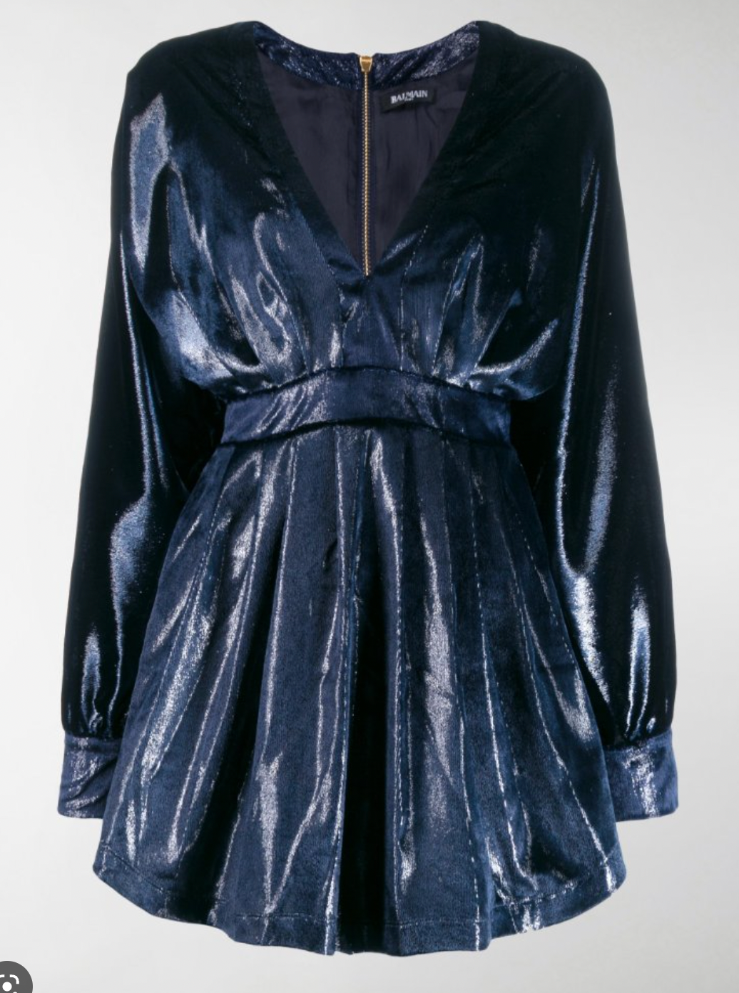 Navy Blue Velvet V-neck Mini Dress