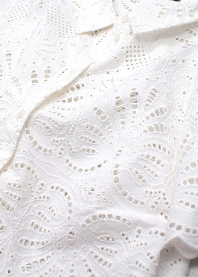 Self Portrait White Broderie Anglaise Shirt