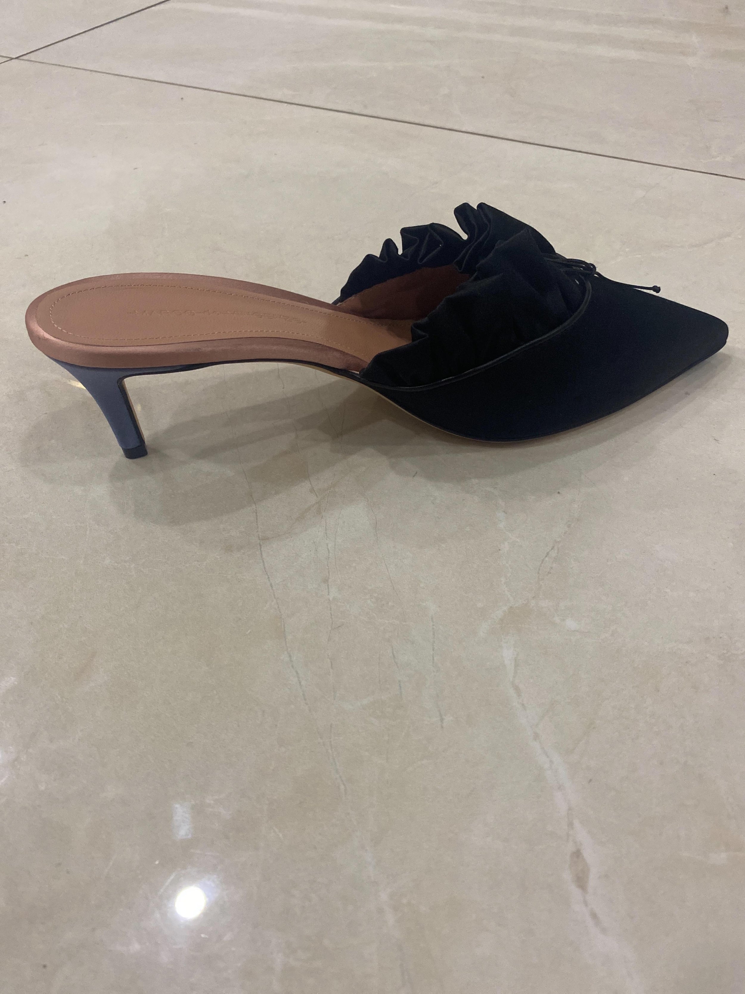 Ruched Satin Mules