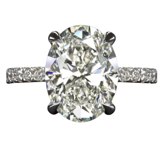 Verde 5ct IGI Certified Oval Cut Lab-grown Diamond VS2 Ring