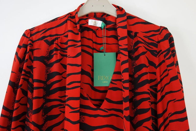 Moss Pussy-bow Tiger-print Silk-crepe Blouse