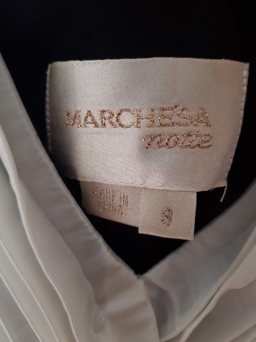 Marchesa Notte black and white peplum dress