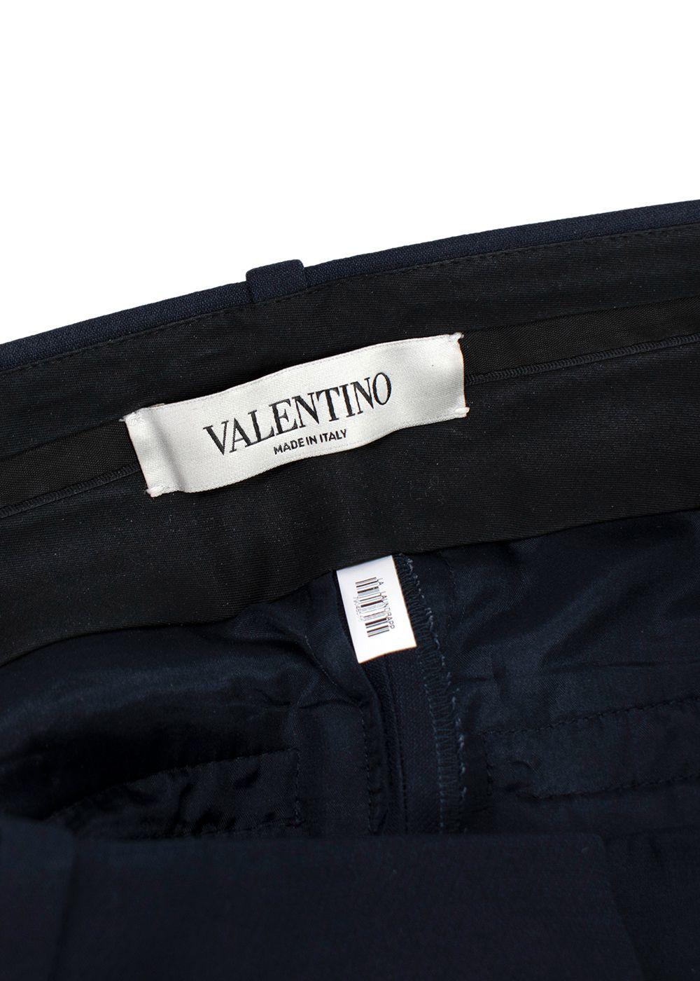 Valentino Navy Tailored Cropped Trousers