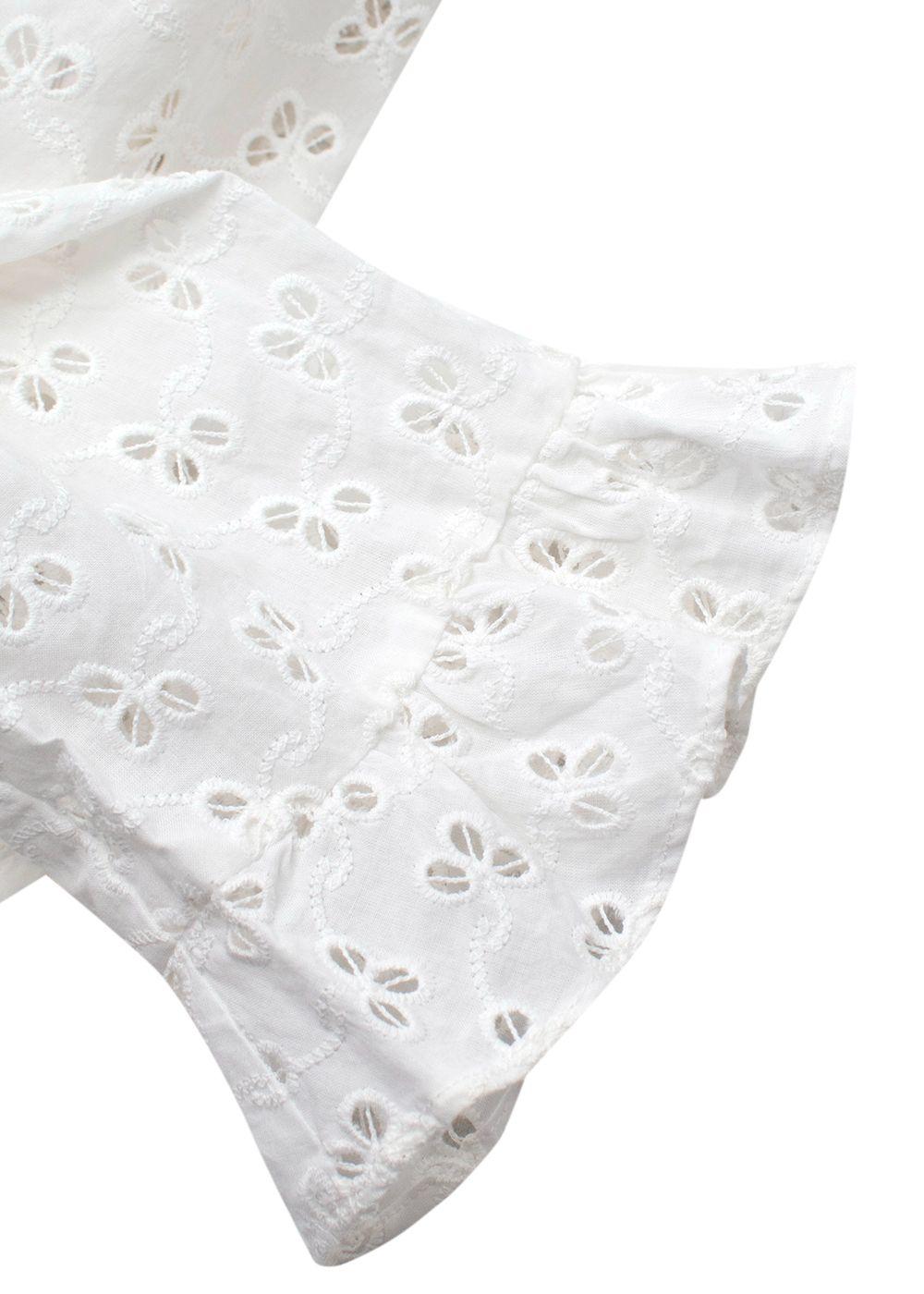 Claudie Pierlot White Bajou Embroidered Tie Front Blouse