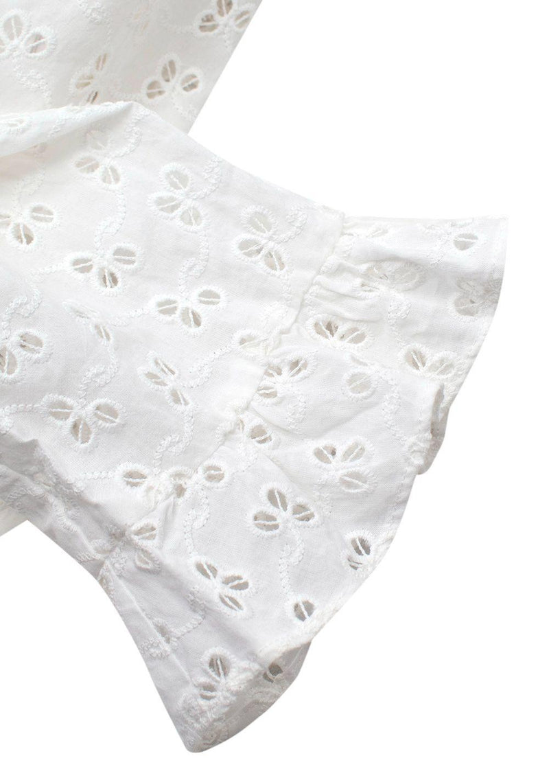 Claudie Pierlot White Bajou Embroidered Tie Front Blouse