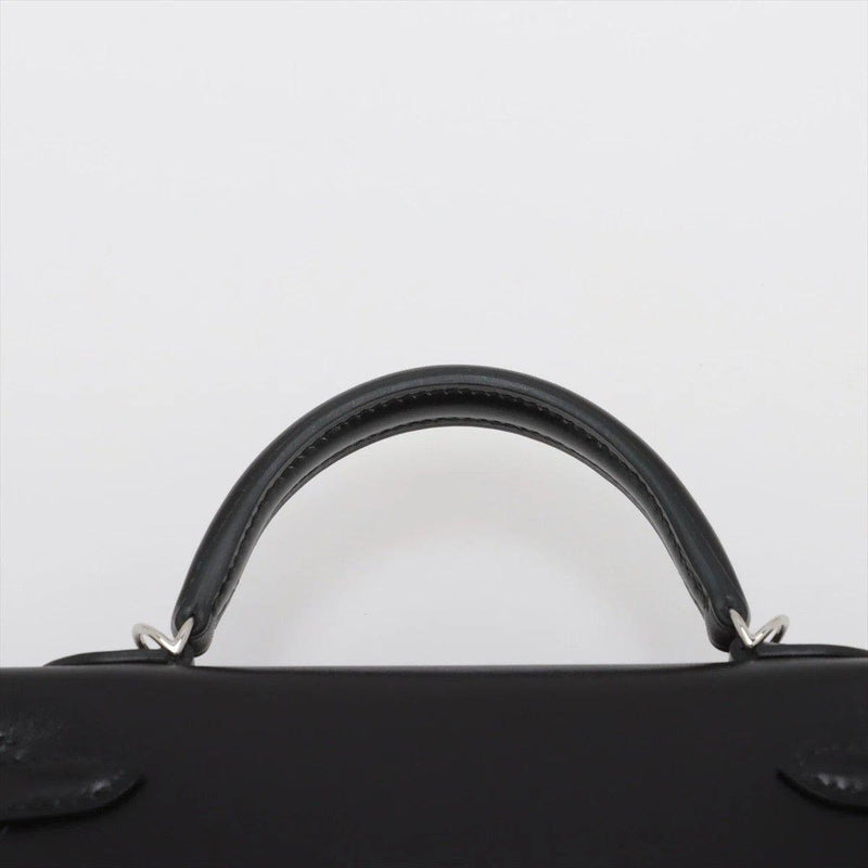 Kelly Handbag 20 Black Cloute Box Sellier PHW B