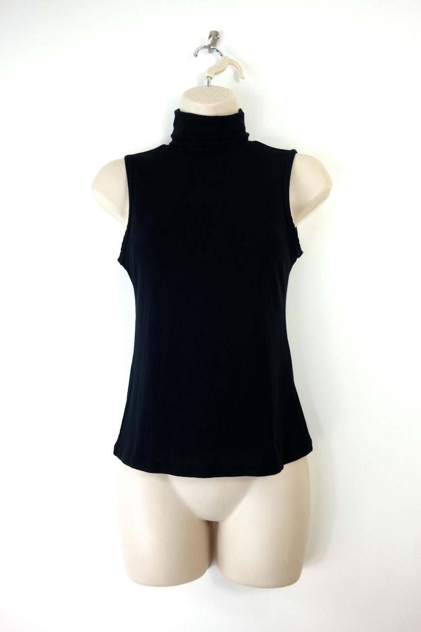 Theory Black Sleeveless Rollneck Wendel Top