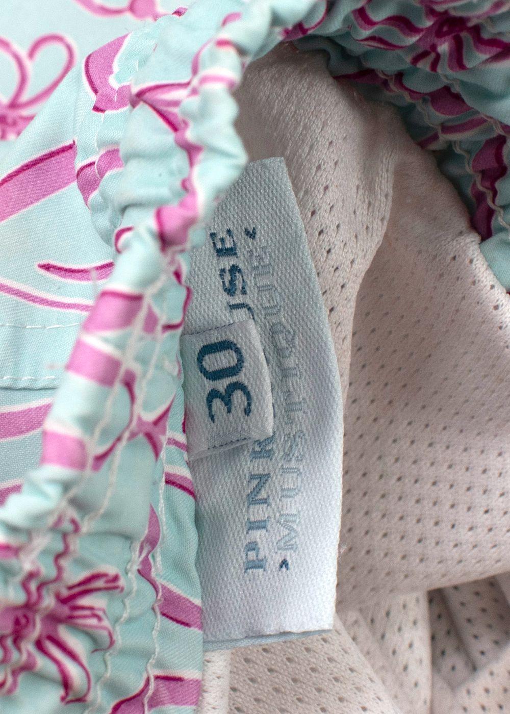 Pink House Mustique Mint and Pink Floral Shorts