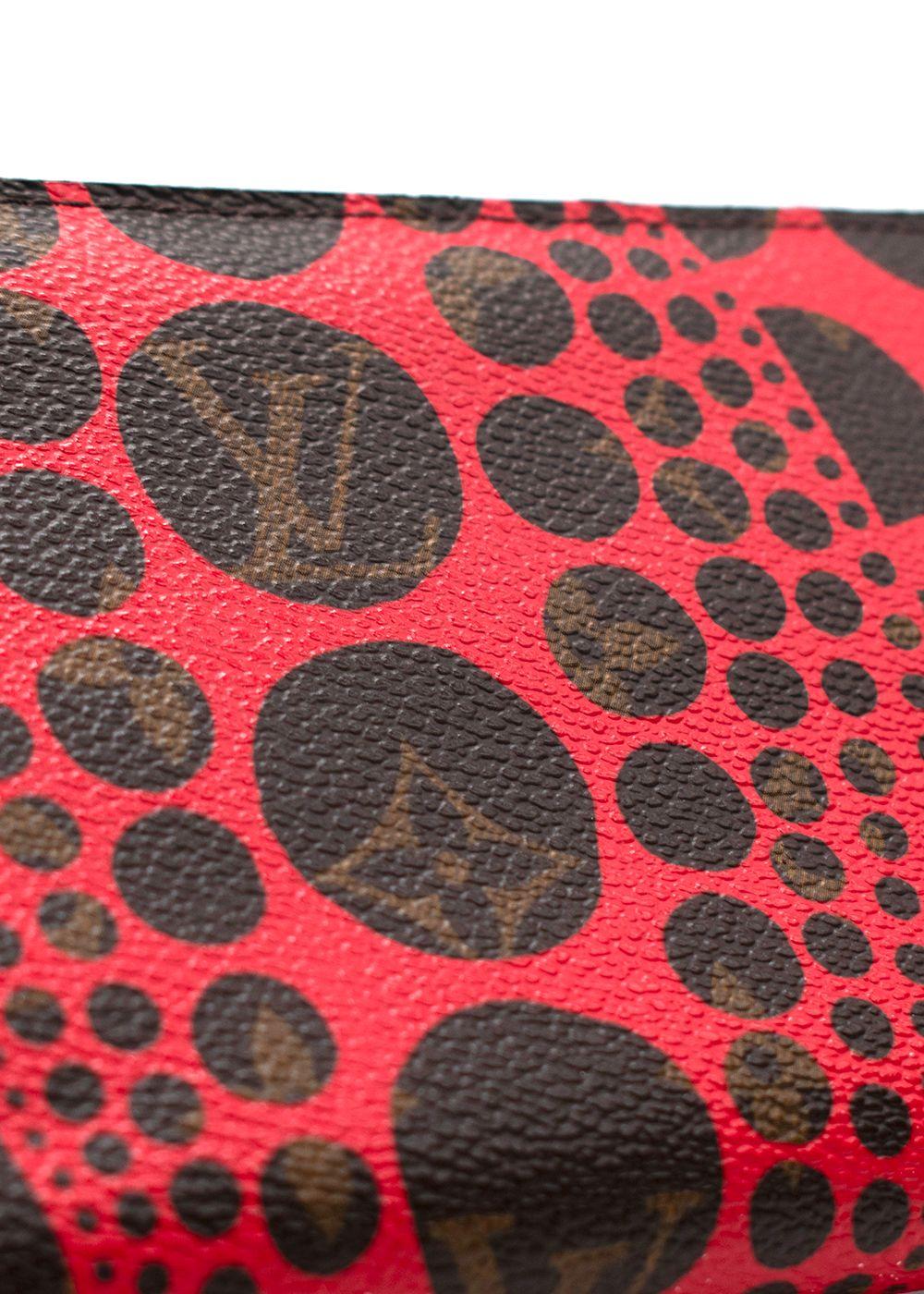 Louis Vuitton Red Monogram Kusama Pumpkin Dots Zippy Wallet