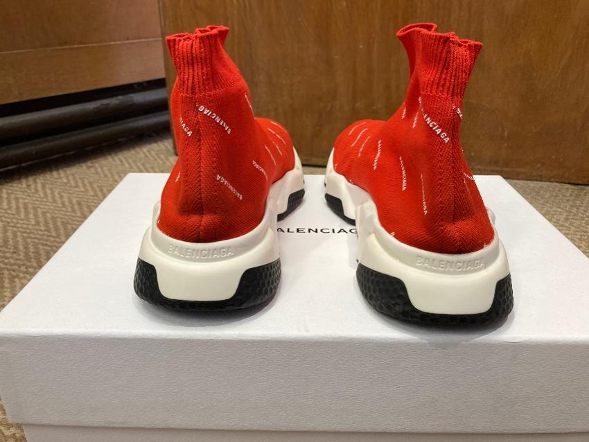 Balenciaga Burnt Orange Monogram Speed Sneakers