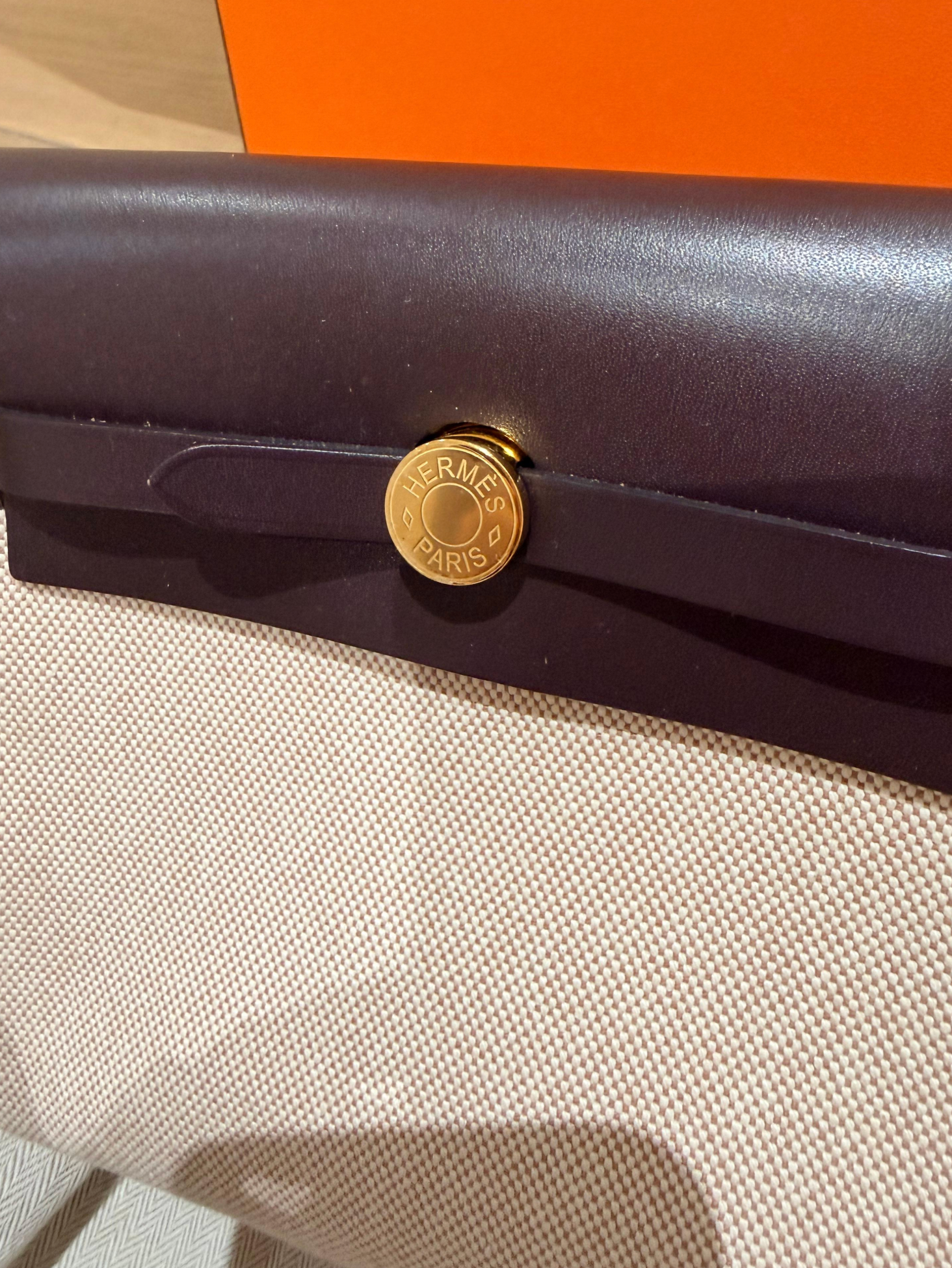 Hermes Ecru Ebene Mini Herbag