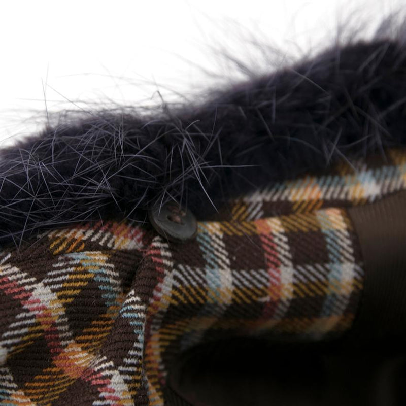 Prada Wool  Check Midi Coat