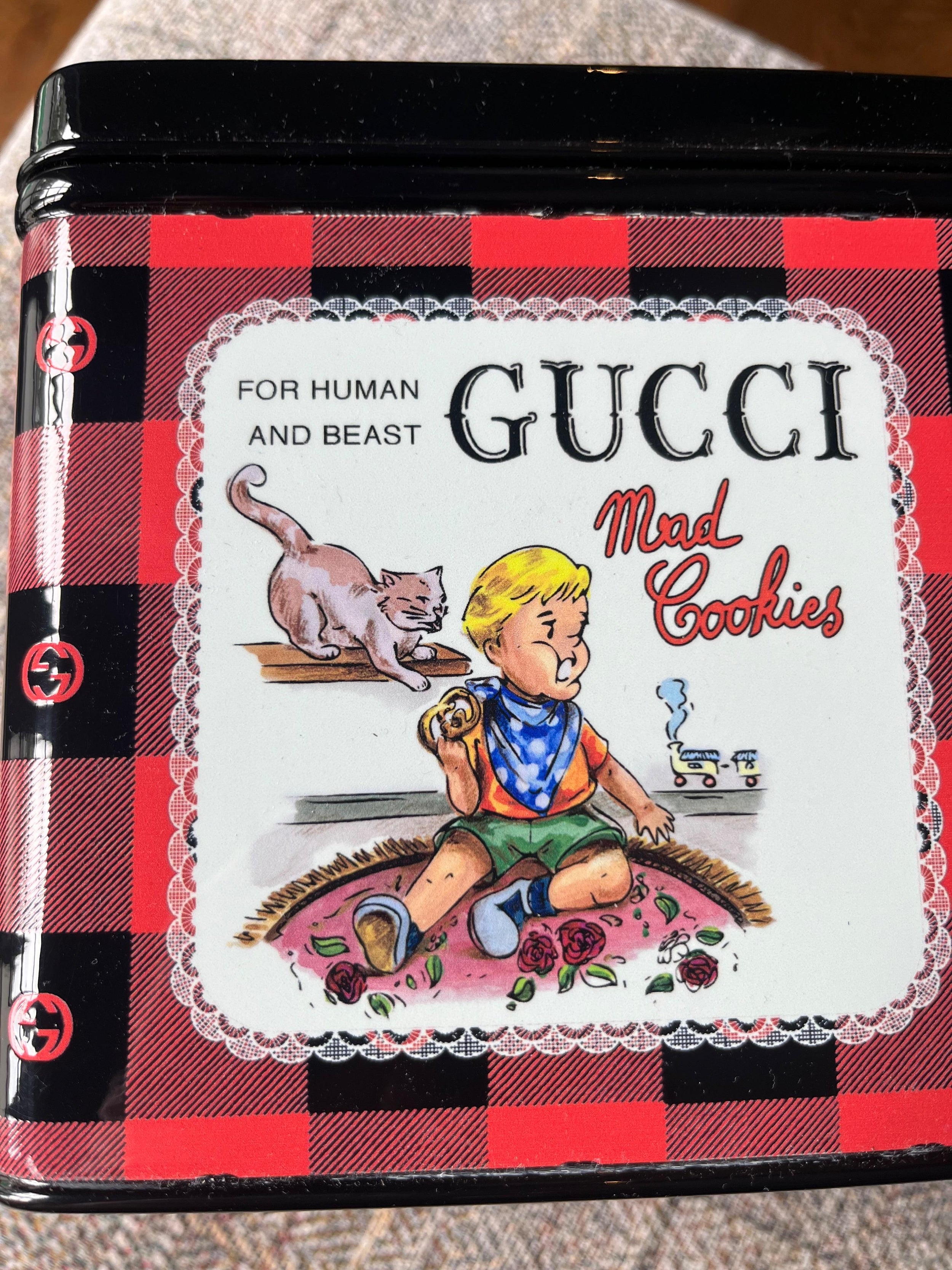 Gucci Red Gingham 'Mad Cookies' Box Grab Bag