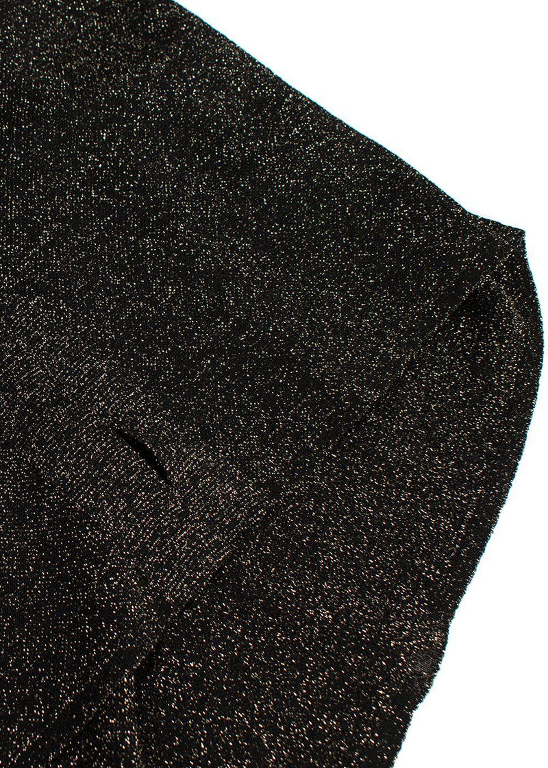 Nanushka Black & Gold Lurex Longline Shirt
