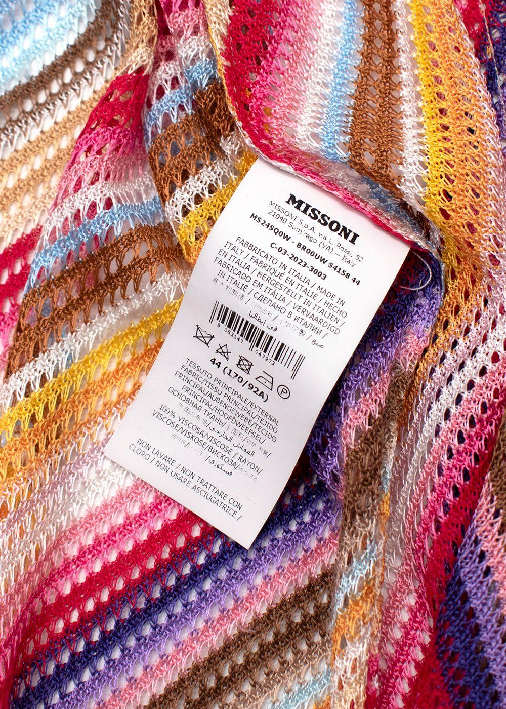 Missoni Crochet Multicoloured Maxi Cover Up Cardigan
