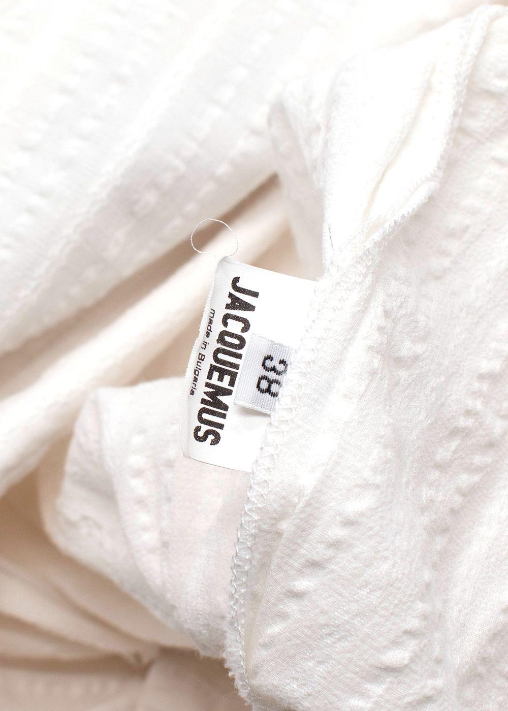 Jacquemus White 'La Riviera'  Textured Mini Dress