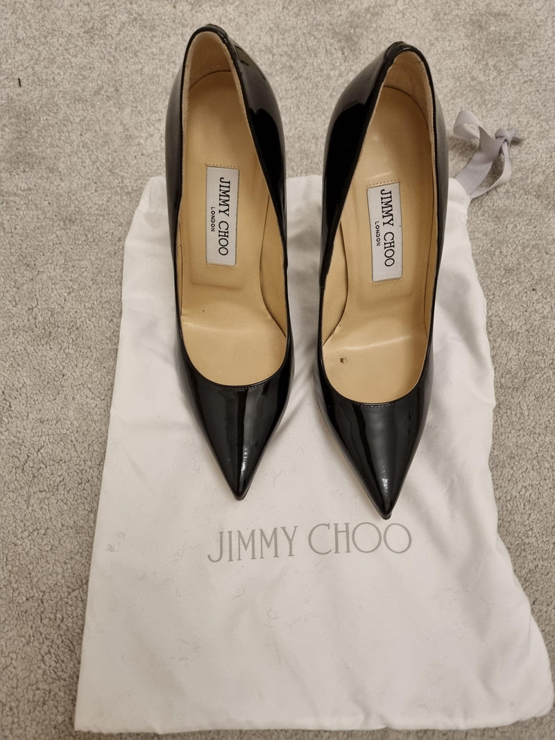Jimmy Choo Black Patent Leather Stiletto Heel