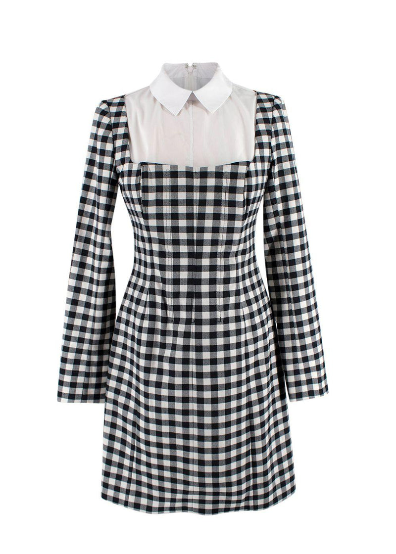 Black Lela Rose Gingham Stretch Cotton Dress