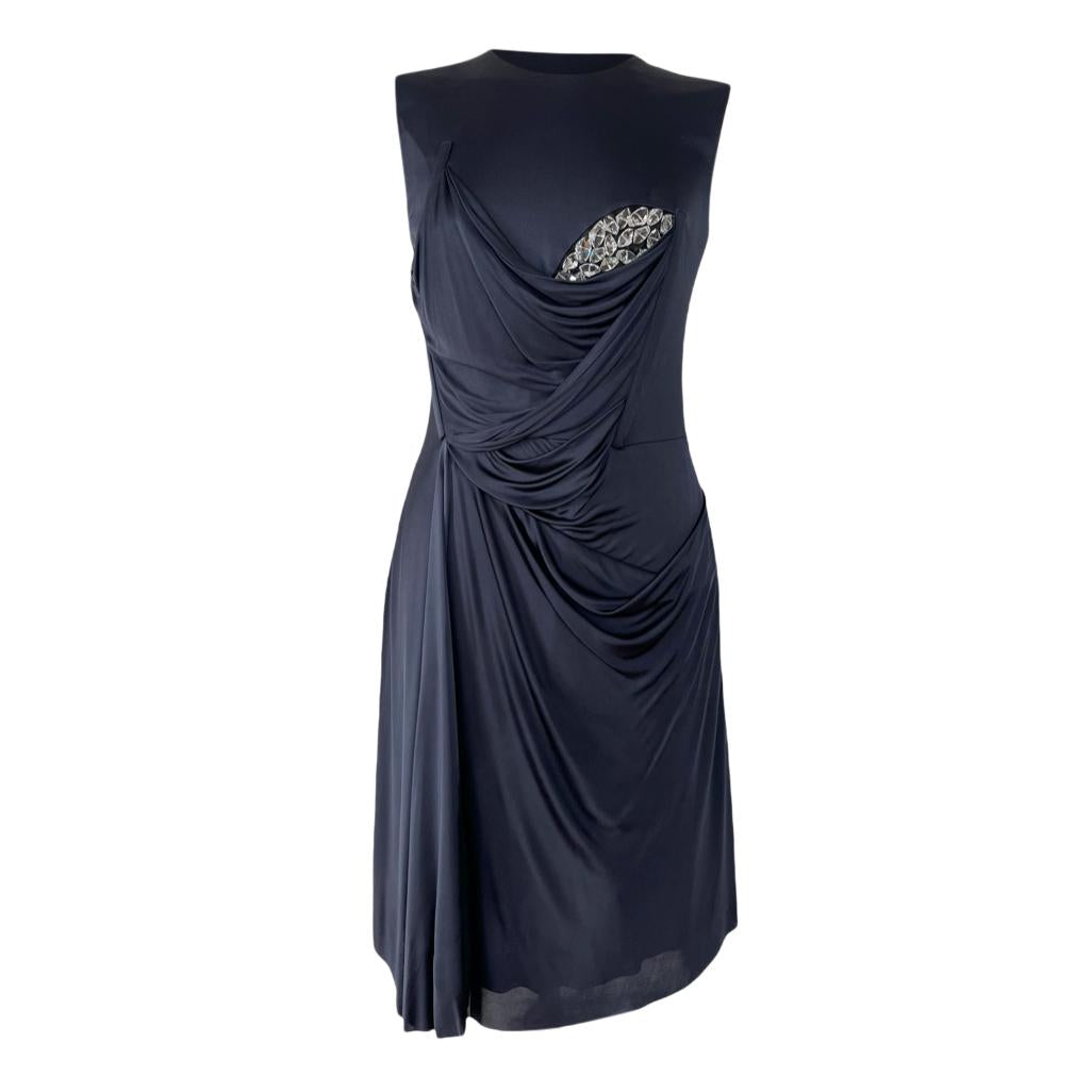 Marios Schwaab Navy Crystal Embellished Mini Dress