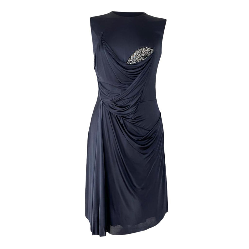 Marios Schwaab Navy Crystal Embellished Mini Dress