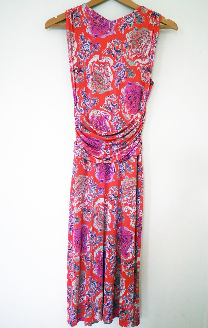 Etro Paisley Print Sleeveless Draped Dress