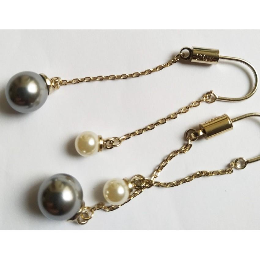Dior Ultradior Faux Pearl Link Drop Earrings