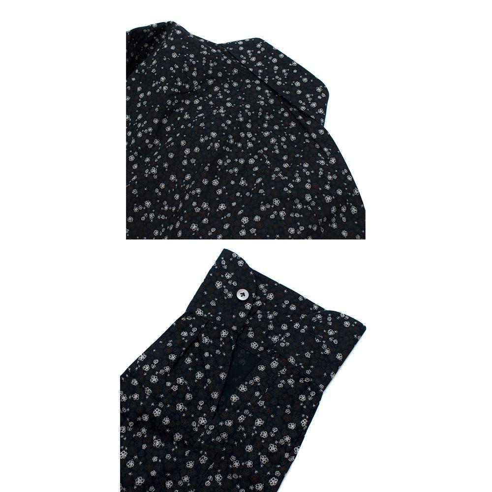 Donato Liguori Navy Abstract Flower Print Shirt