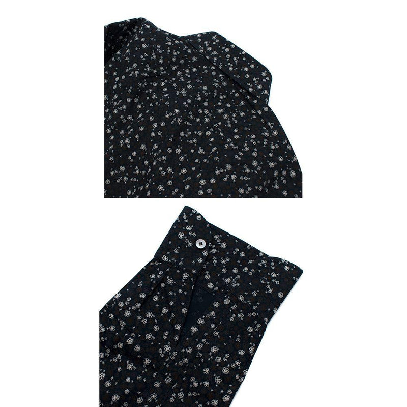Donato Liguori Navy Abstract Flower Print Shirt