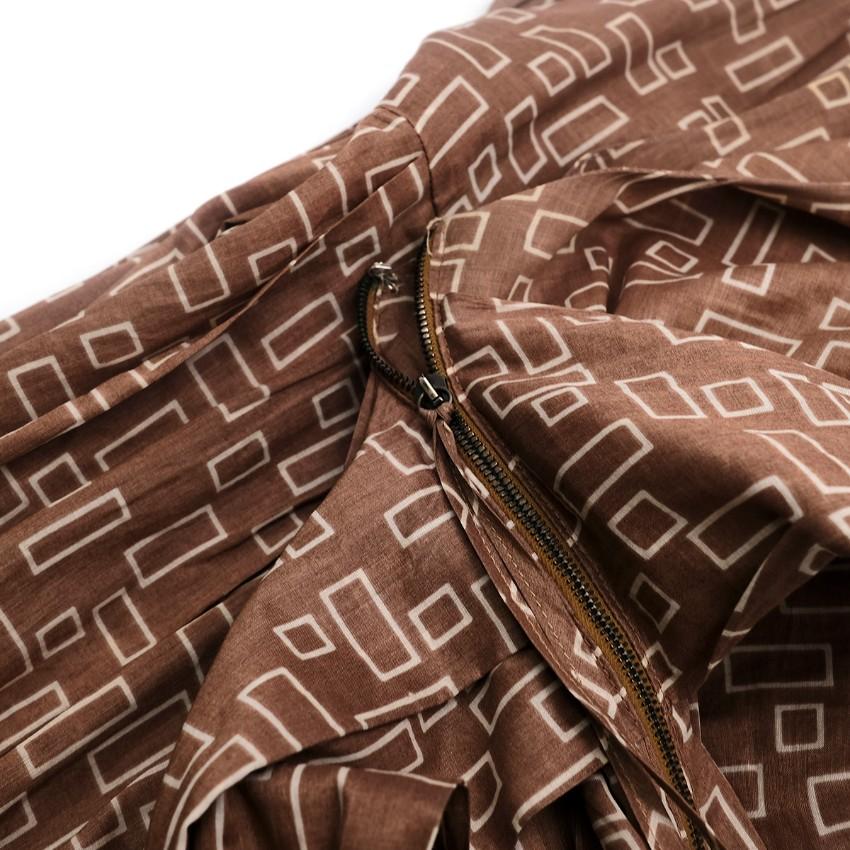 Marni Brown Printed Belted Dress