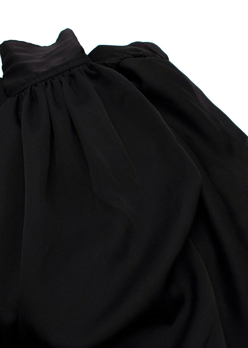 Ganni Black V Neck Ruched Blouse