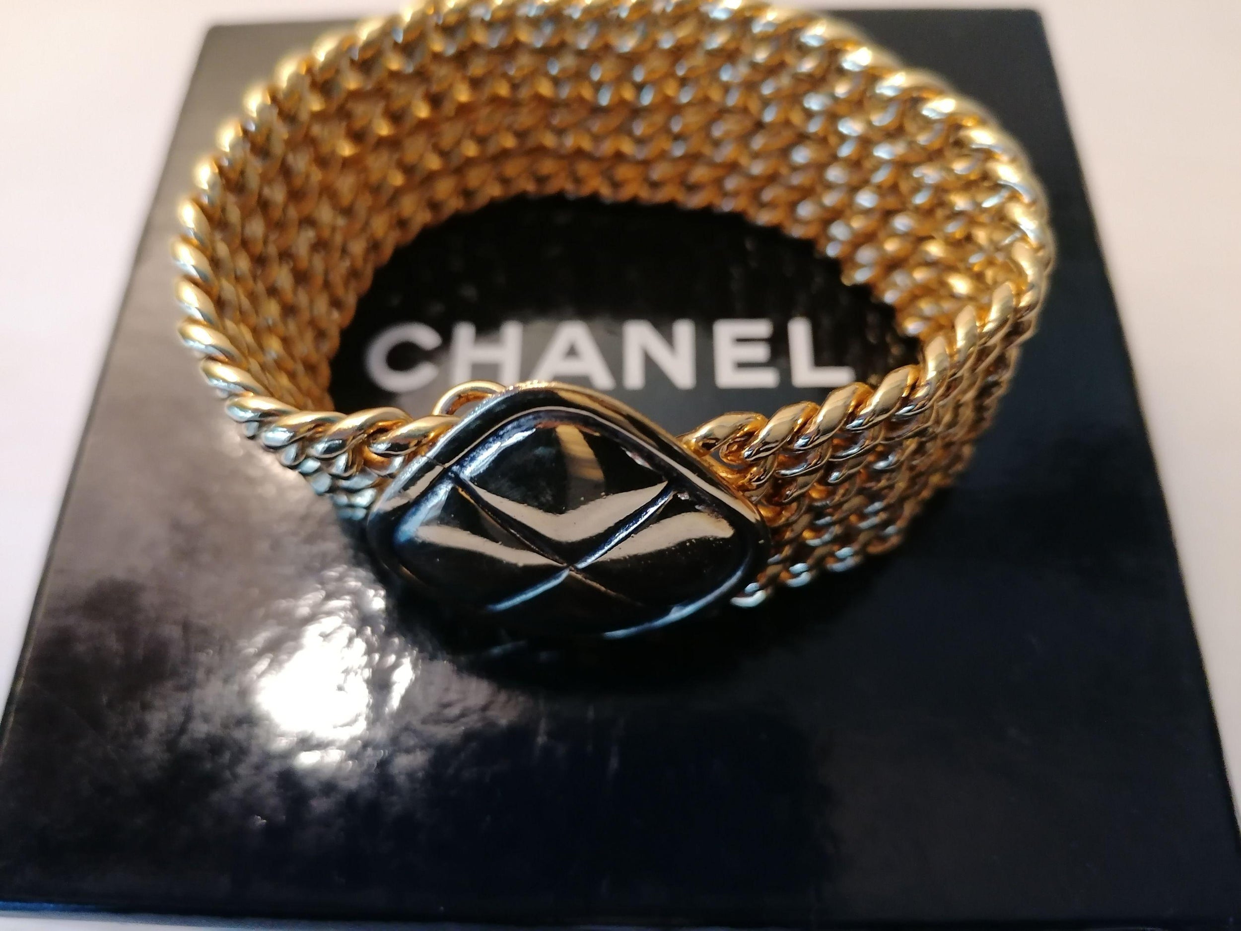 Chanel Vintage Gold Plated Chain Bracelet