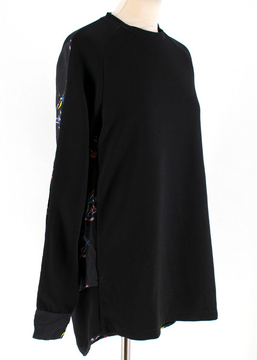 Tim Coppens Black Swallow Print High-Low Jumper