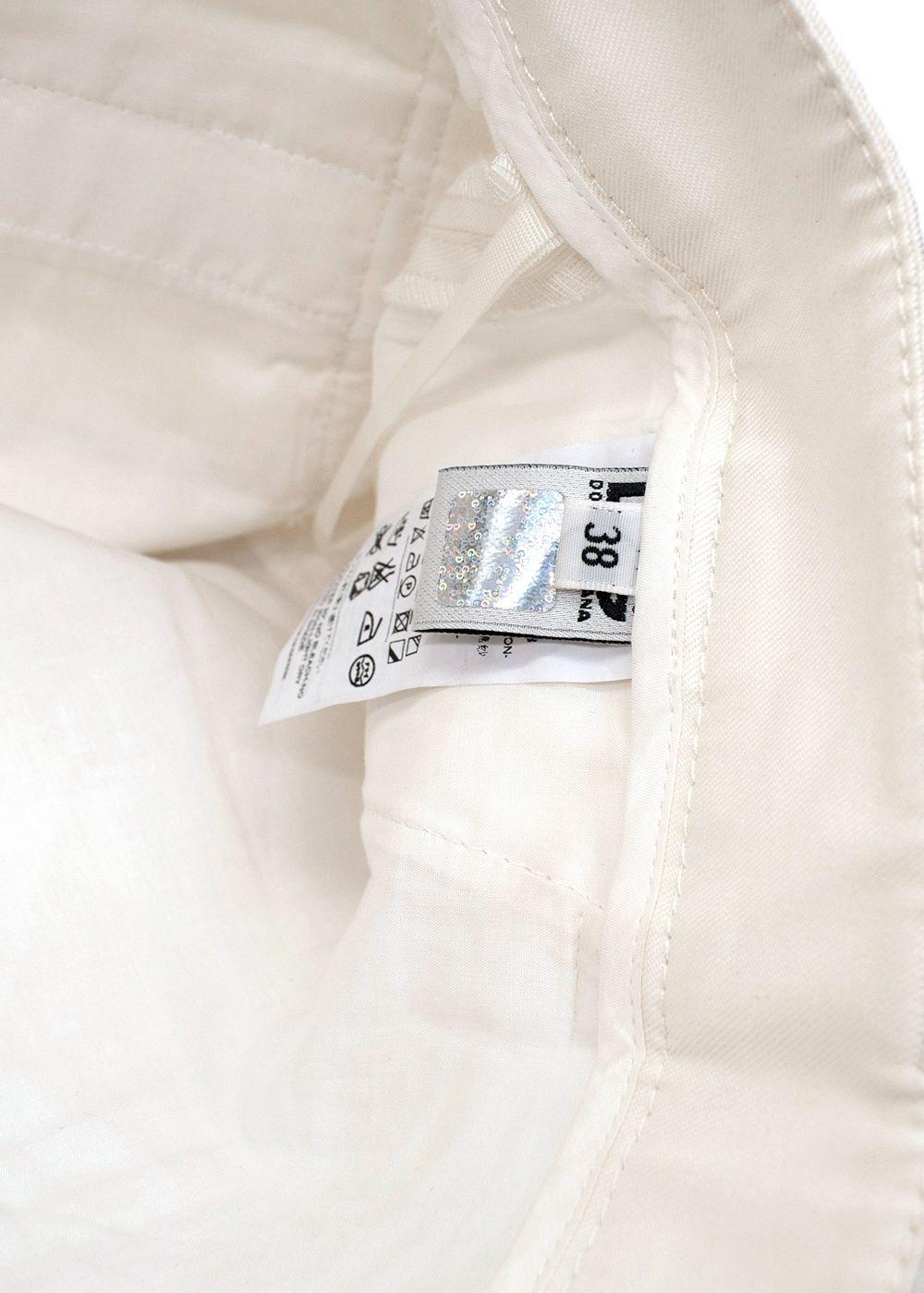 D&G White Cotton Shorts
